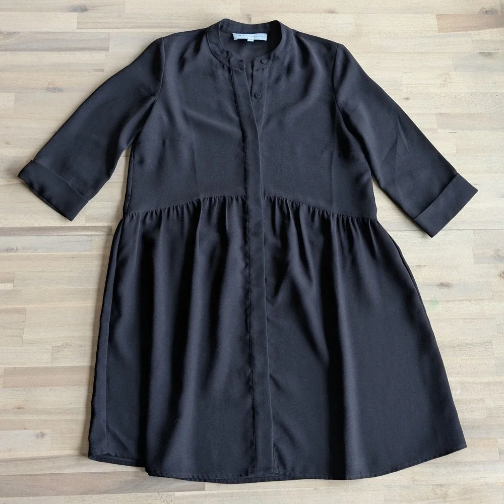 Tuckernuck Black Stretch Cape Royal Shirt Dress‎ 3/4 Sleeve Women's XS